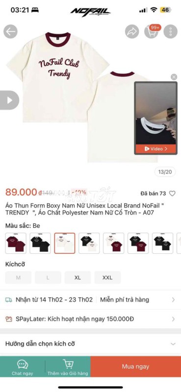 Áo thun NoFail Unisex Polyester