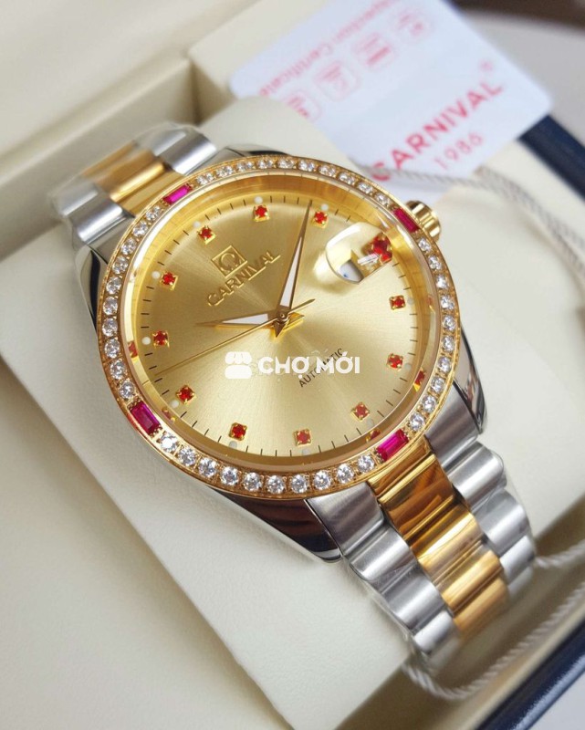 Đồng Hồ Cơ Carnival Dial Vàng Champange Sang Trọng