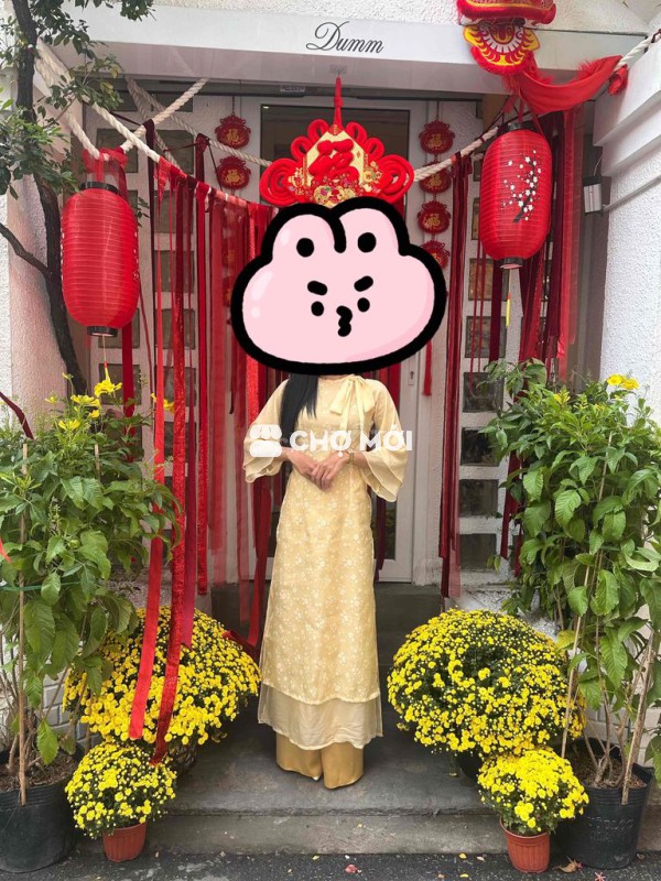 Áo dài Nữ Vải size S Vàng