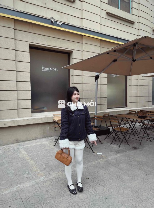 quần short da lộn phối lông