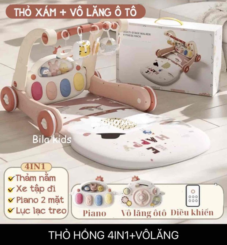 Thảm nhạc đa năng Bila kids Hồng mới 4in1