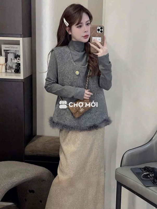 set 2 áo kèm hoa mặc 1 lần