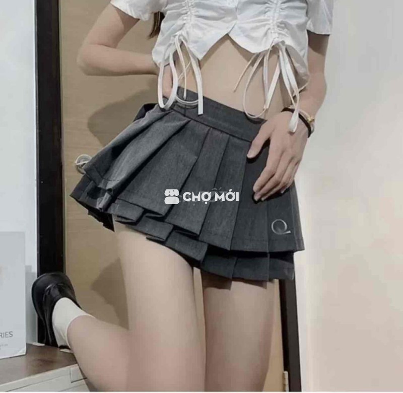 Chân váy nữ xếp ly vải mềm mại