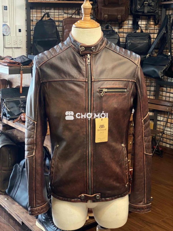 Áo da bò kiểu dáng mạnh mẽ cá tính, bụi bặm cho ae