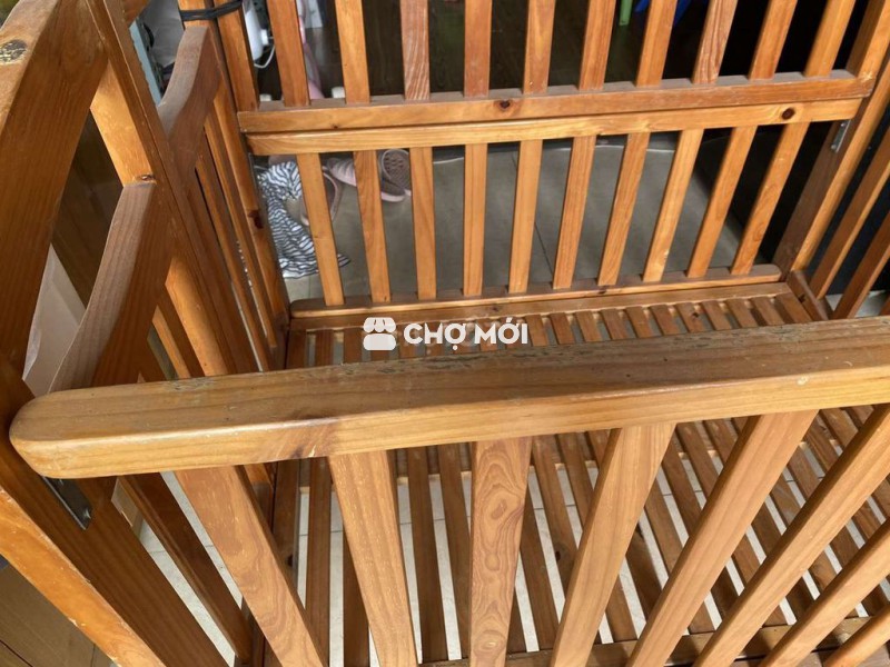 Cũi gỗ Gỗ thịt gấp gọn cho bé đến 4 tuổi! 350k