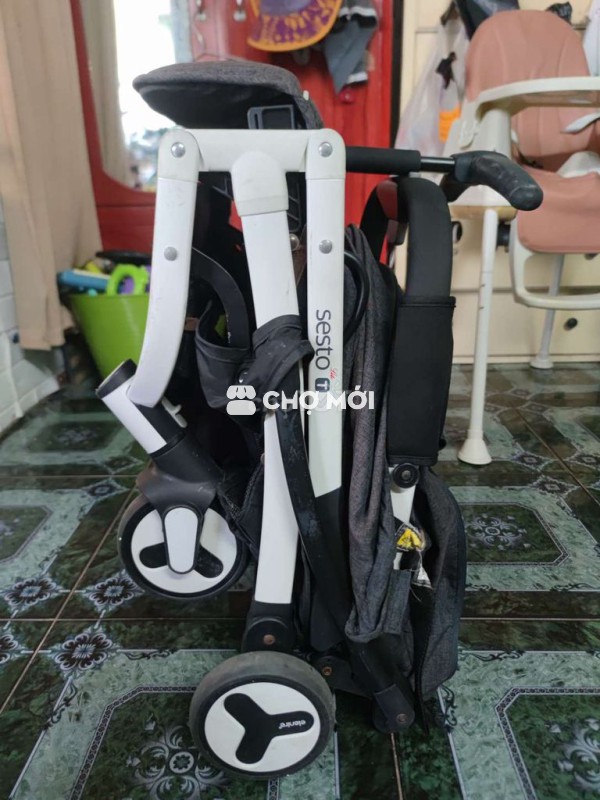 Xe đẩy Sesto Xám Gấp gọn