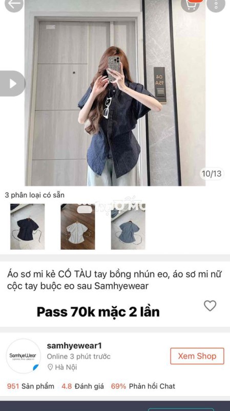 Áo sơ mi nữ Samhyewear Cổ Tàu