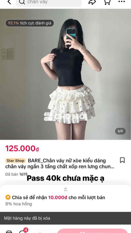 Chân váy nữ xòe ngắn xốp ren