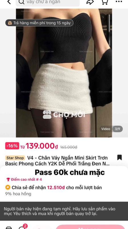 Chân váy nữ len trắng trơn