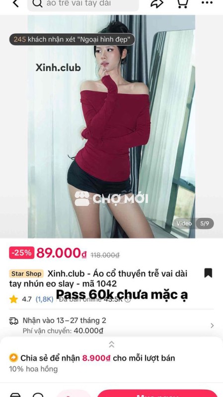 Áo cổ thuyền Nữ Xinh.club