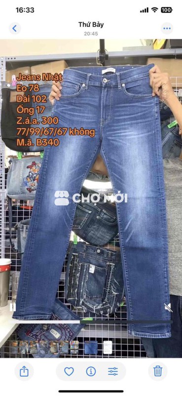 Quần jean nam Nhật Bản xanh