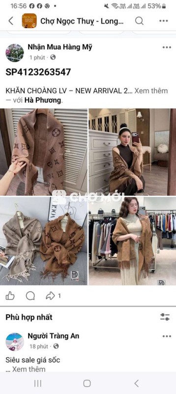 Khăn choàng Louis Vuitton Nữ Mềm mịn