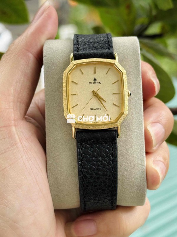 Đồng hồ Tank Buren Thuỵ sỹ lụa vàng cao cấp