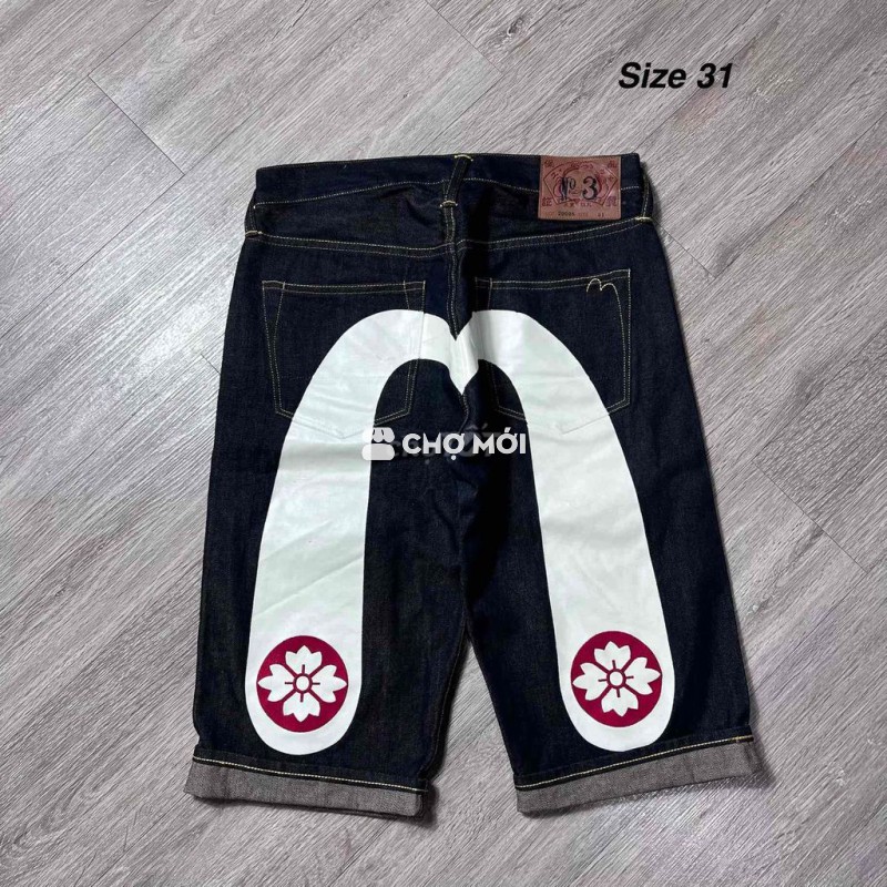 Quần short jean Evisu Nam size 31 Mới