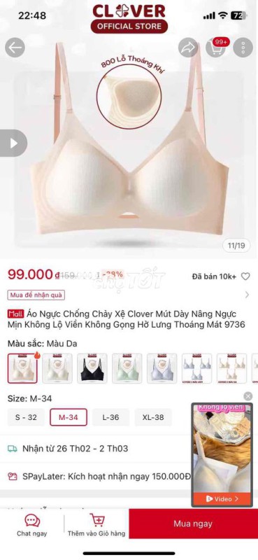 Áo ngực Clover nữ M-34