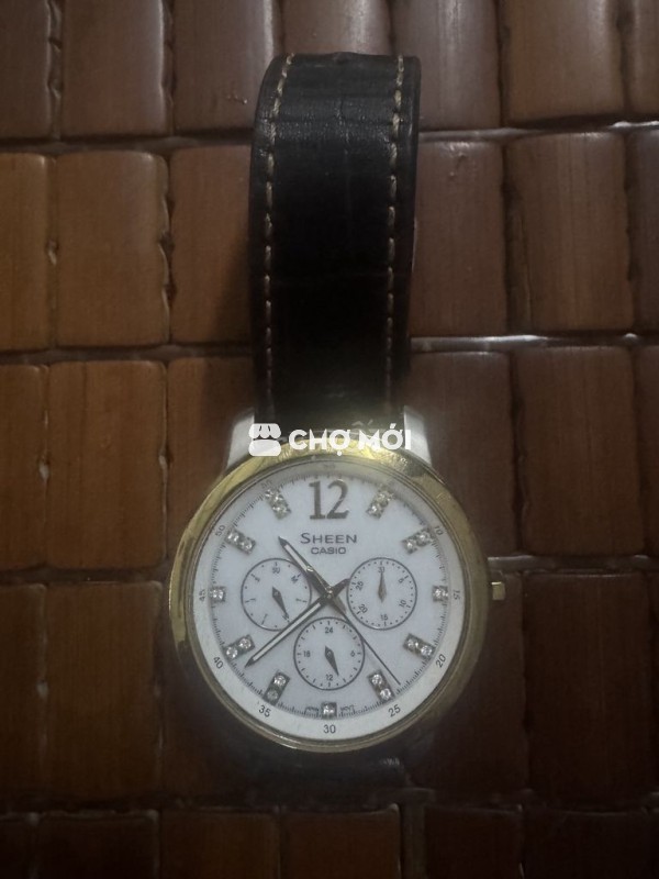 Đồng hồ Casio Sheen Nữ Dây da Đen