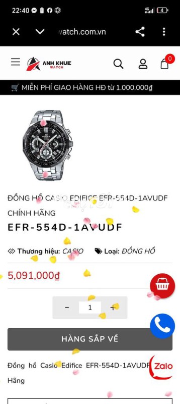Đồng hồ Casio Edifice Nam