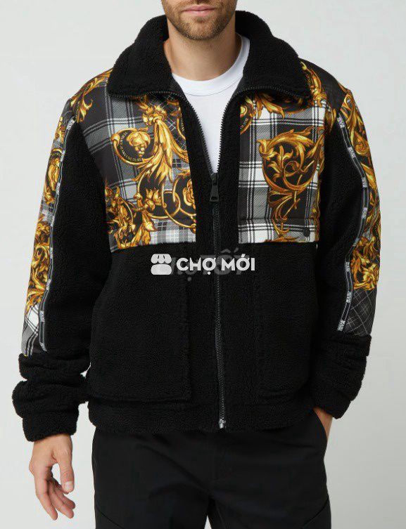 Áo Khoác Lông Cừu Versace Mono, authentic, new 99%