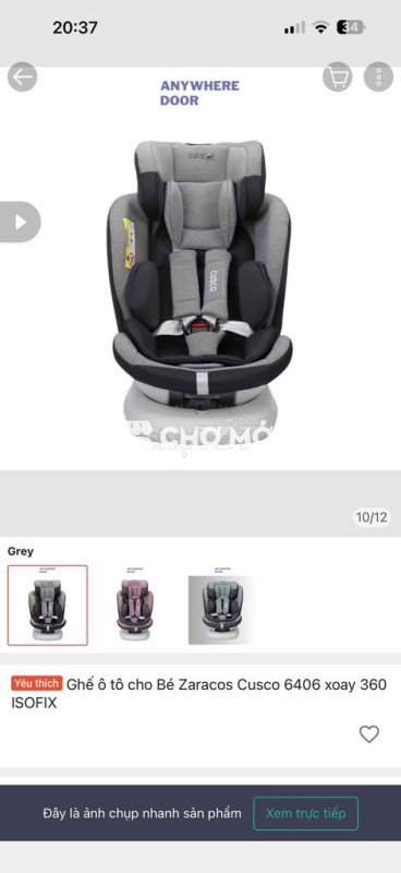 Ghế ô tô Zaracos Cusco 6406 Xám