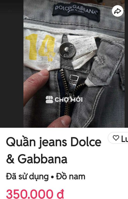 Quần jean Dolce & Gabbana nam Cotton