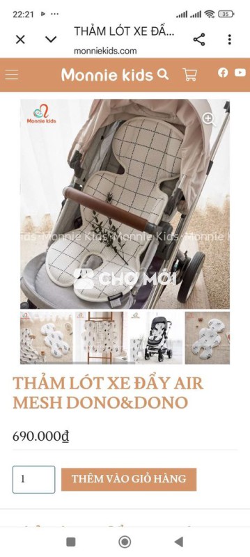 Đệm lót xe đẩy Dono&Dono Trắng