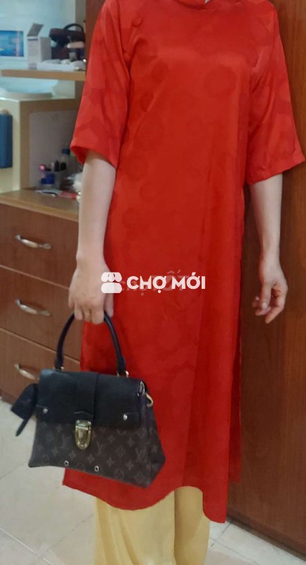 Áo dài nữ gấm in chìm size M