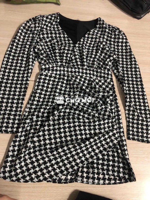 Đầm nữ dài tay Houndstooth