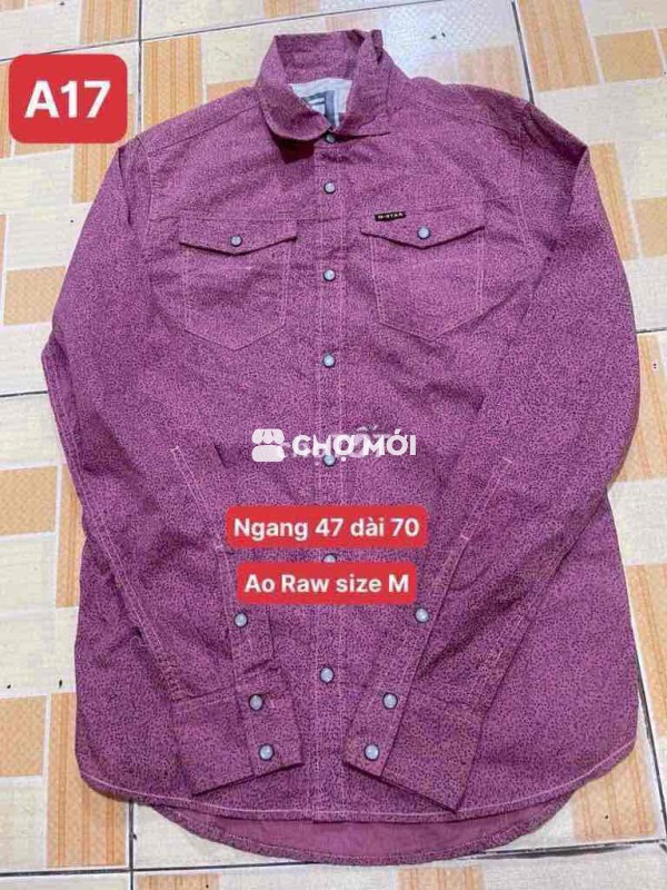Áo sơ mi Raw Nam size M Tím