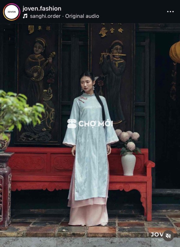 Áo dài Joven Nữ Xanh size M Còn mới