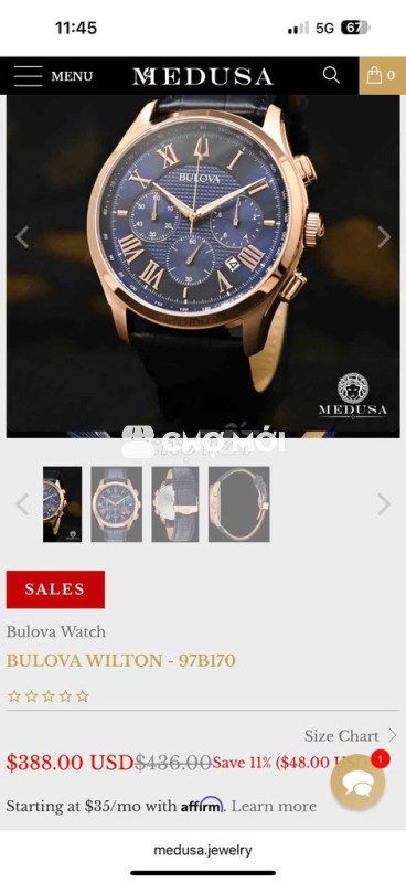 Đồng hồ Bulova 97B170 Nam