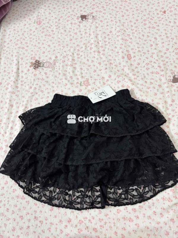 Chân váy nữ ren màu đen free size