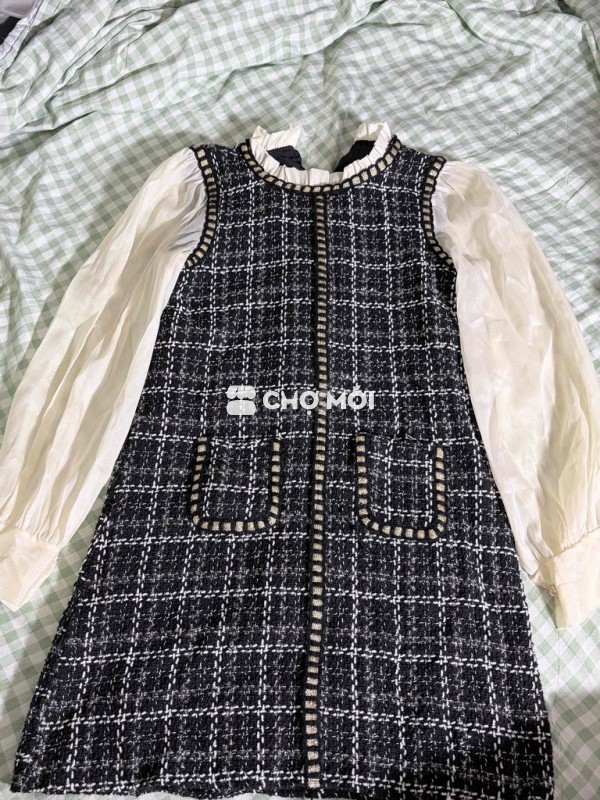 Váy nữ dạ tweed voan size S