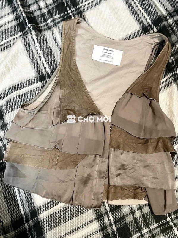 Áo ghile nữ mix da, vải