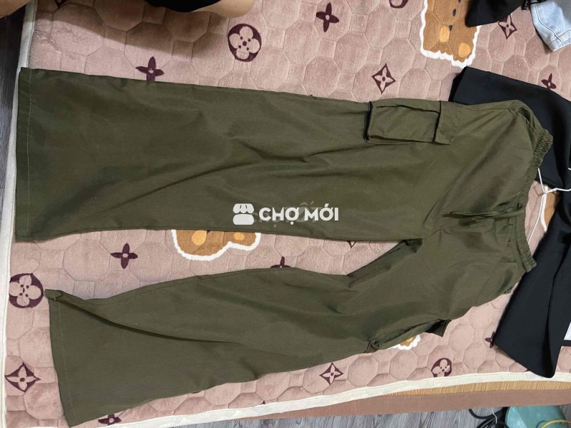 Quần kaki dáng rộng 2XL Xanh rêu