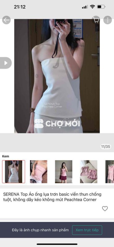 Áo ống SERENA Lụa Nữ size S v1<80 v2<67