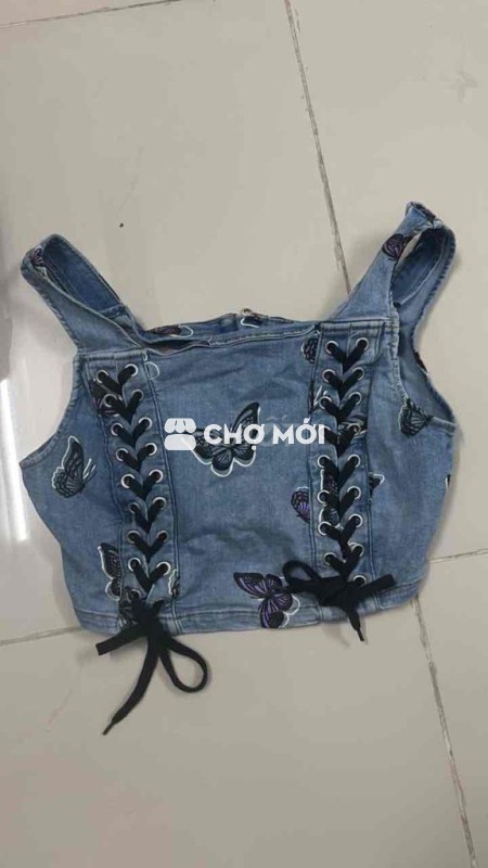 Áo croptop H&M Denim nữ size M