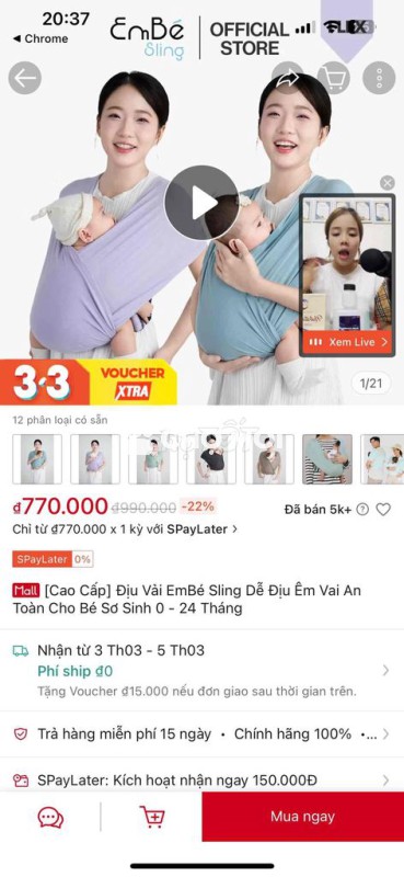Địu Em Bé Sling