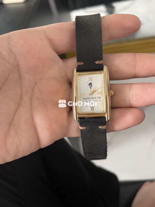 Đồng hồ Great Polo Sports Club Unisex Dây da Đen