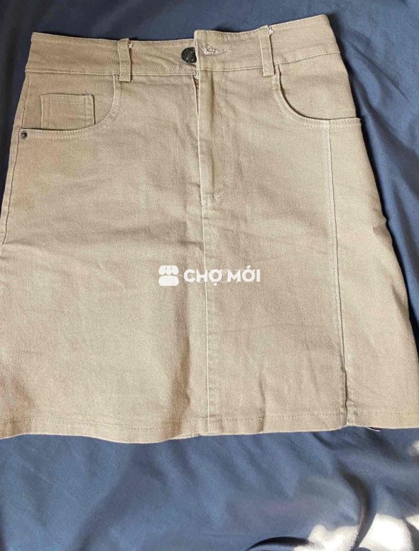 Chân váy nữ Kaki Nâu be
