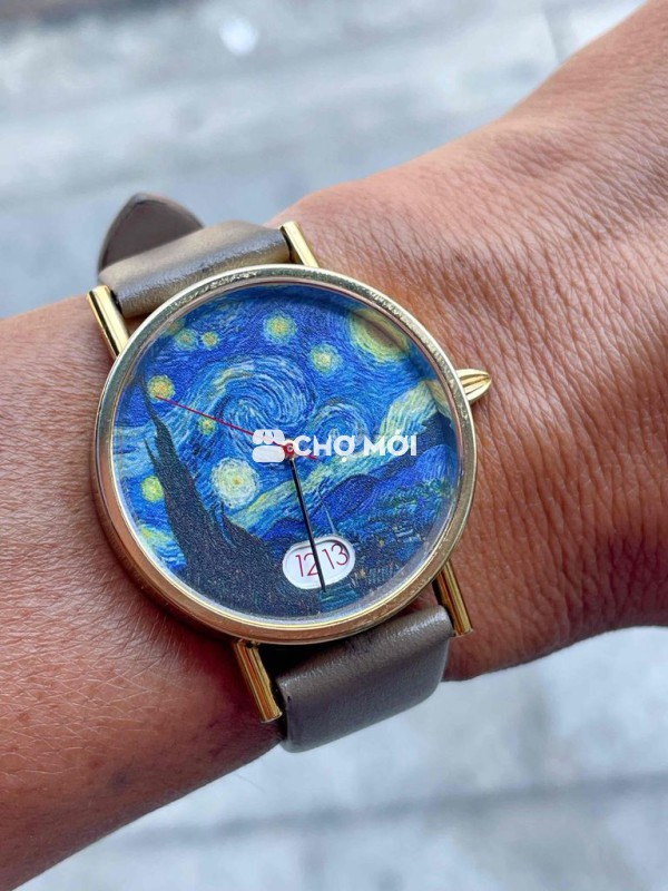 Đồng hồ đeo tay Unisex dây da Nâu