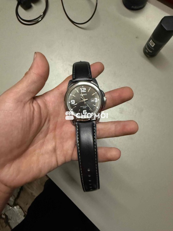 Đồng hồ Casio Nam dây da Đen