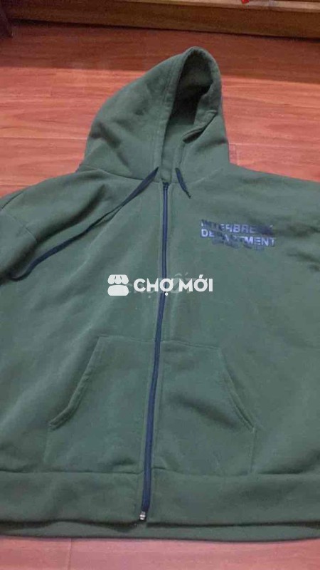 Áo hoodie nỉ xanh rêu