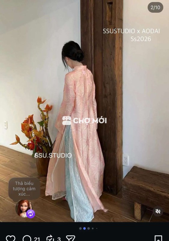 Áo dài Nữ SSUTUDIO Vải mềm mại