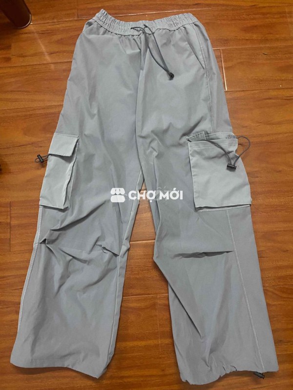 Quần cargo vải dù Xám