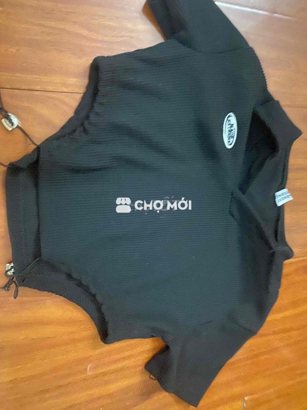 Áo croptop Nữ vải gân Đen