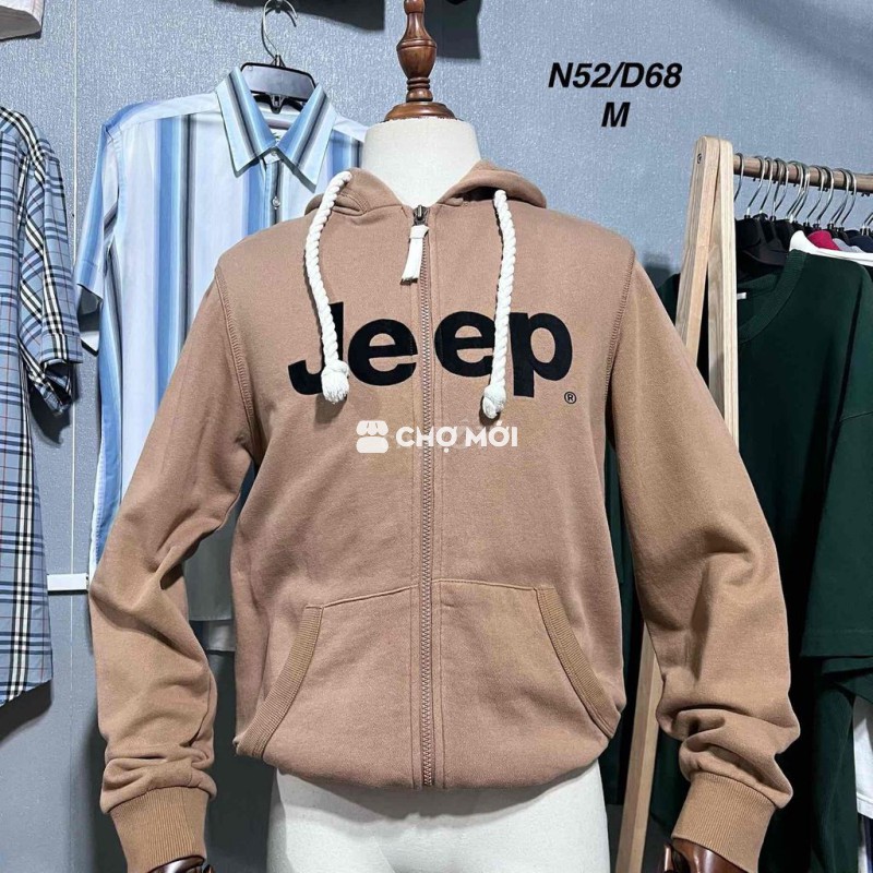 Áo hoodie Jeep Unisex size M Nâu