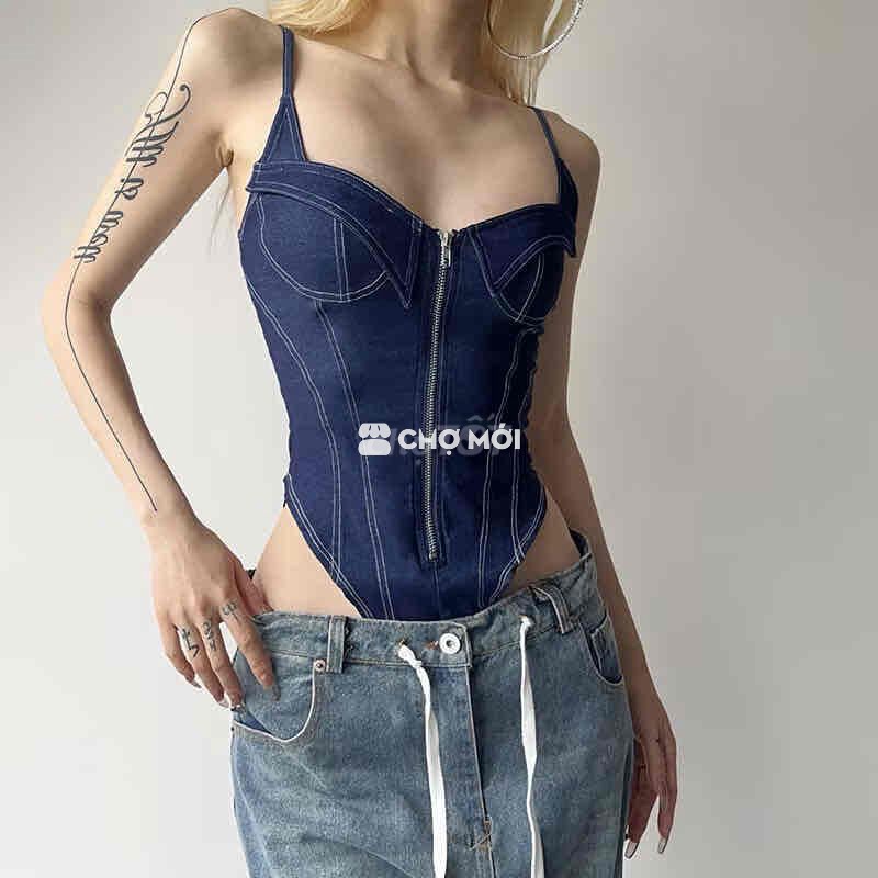 Jumpsuit Nữ giả jean size M Mới