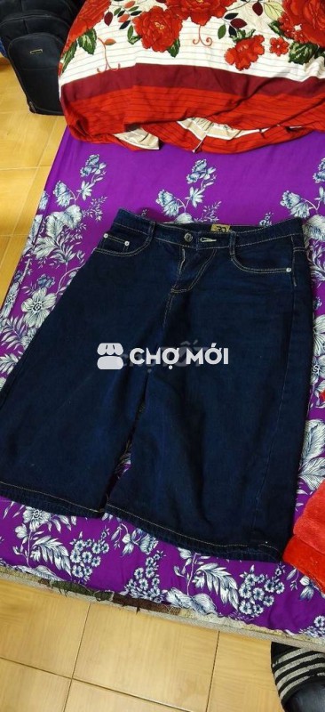 Quần short Jean nam ống rộng XL
