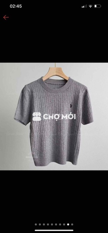 Áo len nữ cổ tròn xám