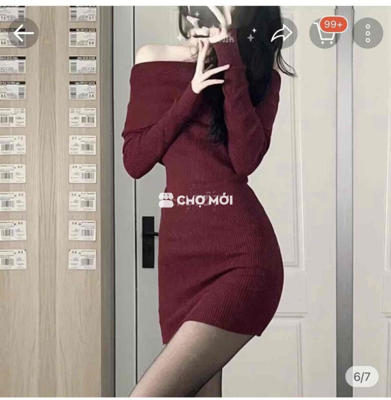 Đầm body nữ hồng có nơ